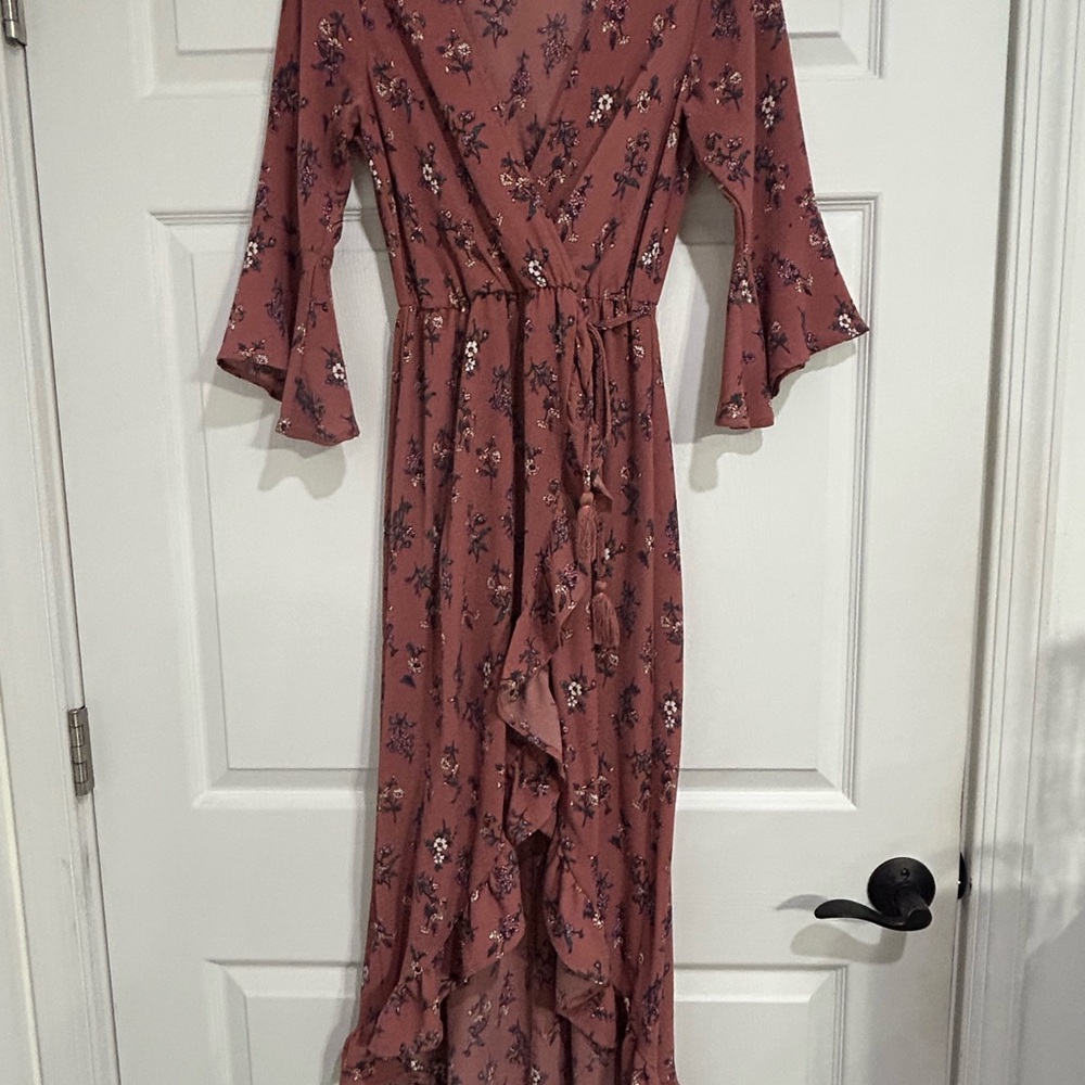 Inspired Hearts Mauve Floral High Low Dress